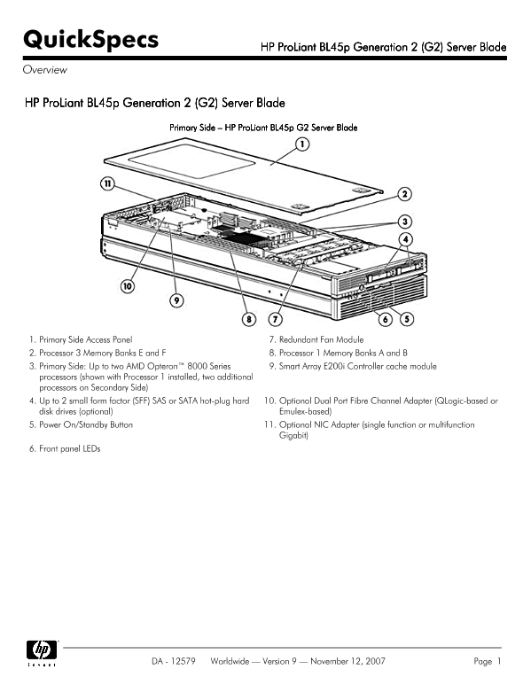 HP ProLiant BL45p Generation 2 Server Blade thumbnail