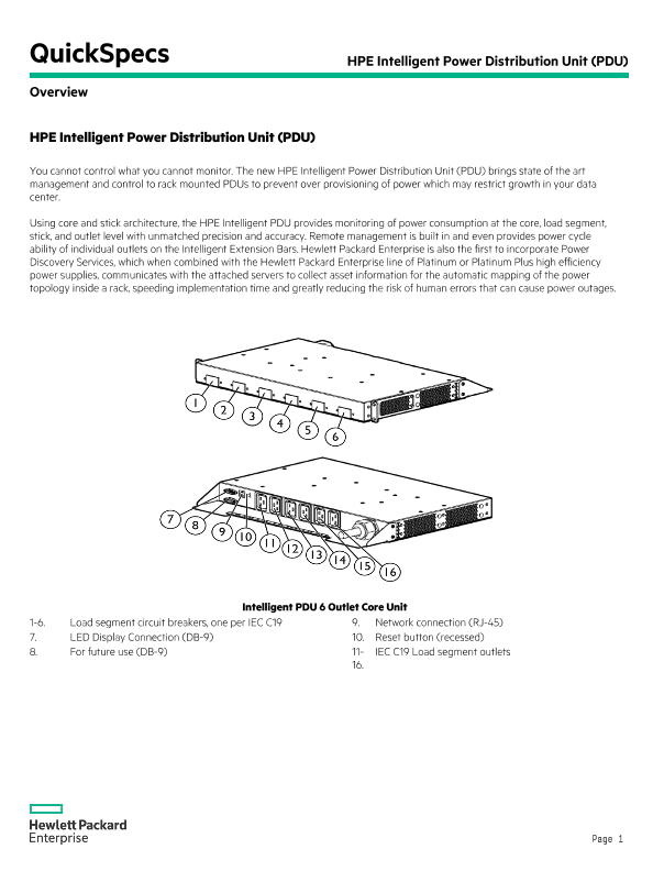 HPE Intelligent Power Distribution Unit (PDU) thumbnail