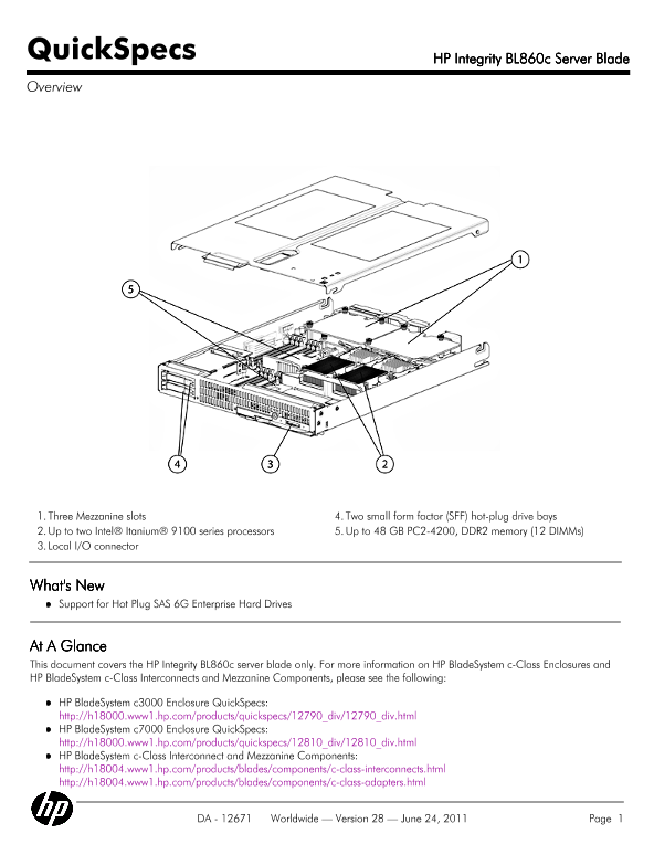 HP Integrity BL860c Server Blade thumbnail