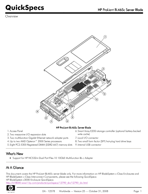 HP ProLiant BL465c Server Blade thumbnail