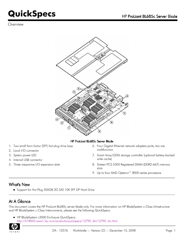 HP ProLiant BL685c Server Blade thumbnail