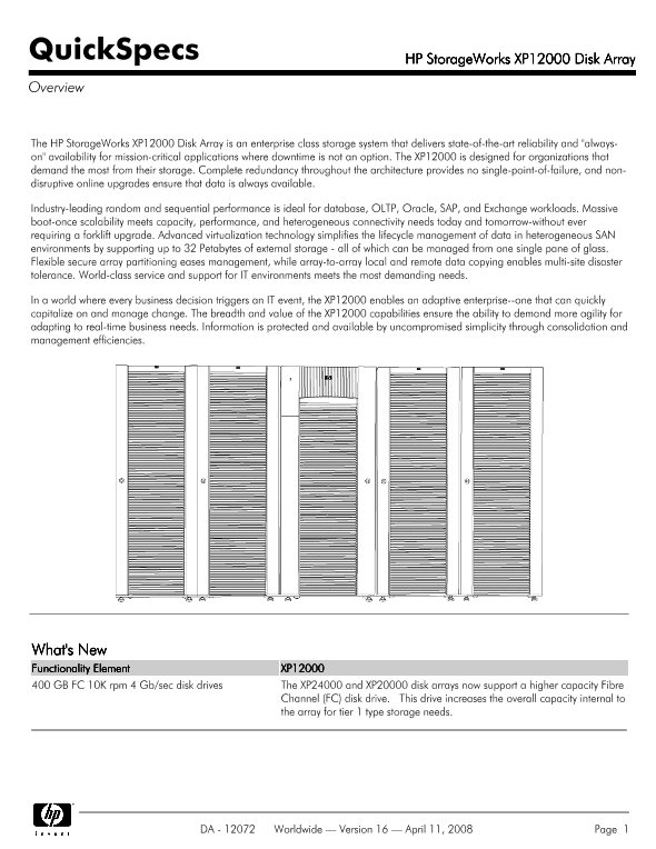 HP StorageWorks XP12000 Disk Array thumbnail