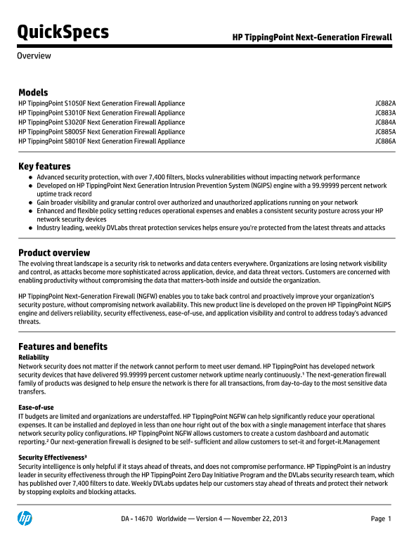 HP TippingPoint Next-Generation Firewall thumbnail
