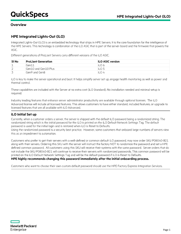 HPE Integrated Lights-Out (iLO) thumbnail