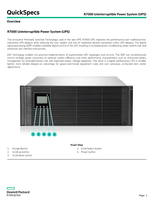 R7000 Uninterruptible Power System (UPS) thumbnail