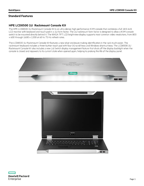 HPE LCD8500 Console Kit thumbnail