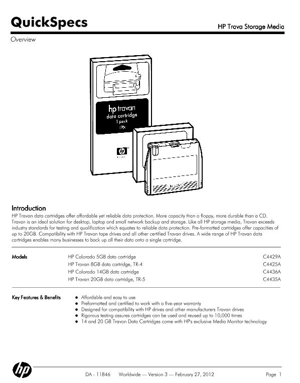 HP Travan Storage Media thumbnail
