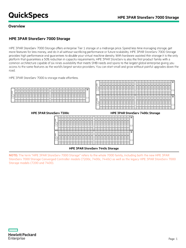 HPE 3PAR StoreServ 7000 Storage thumbnail