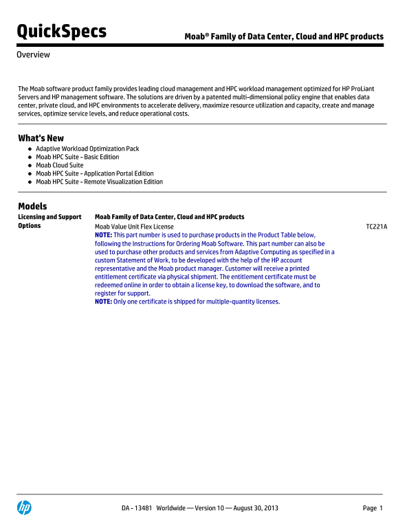 Moab® Family of Data Center, Cloud and HPC products thumbnail