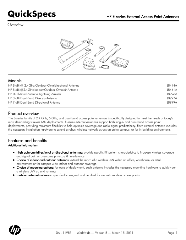 HP E series External Access Point Antennas thumbnail