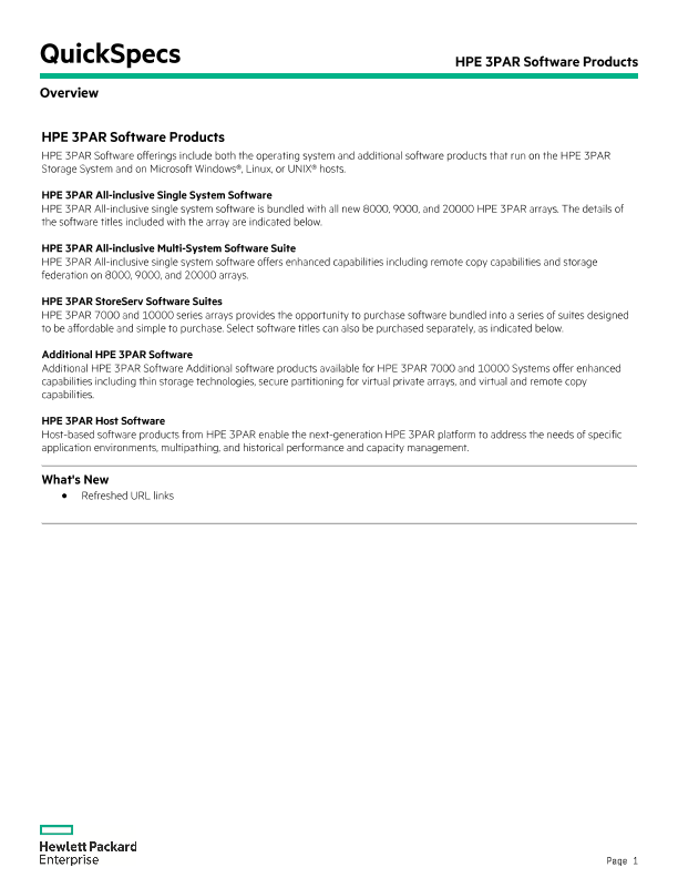HPE 3PAR Software Products thumbnail