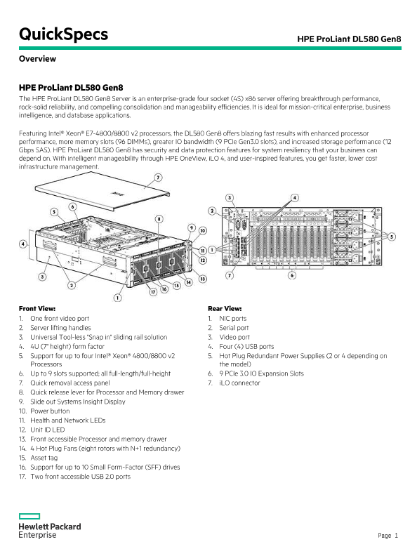 HPE ProLiant DL580 Gen8 thumbnail