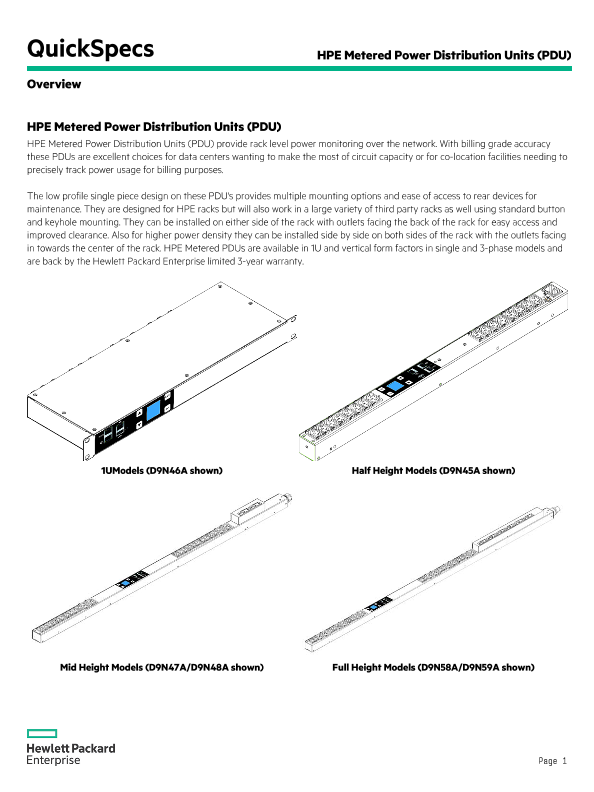 HPE Metered Power Distribution Units (PDU) thumbnail