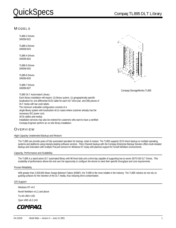 Compaq TL895 DLT Library thumbnail