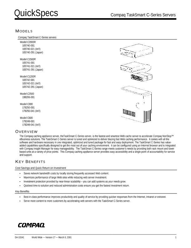 Compaq TaskSmart C-Series Servers thumbnail