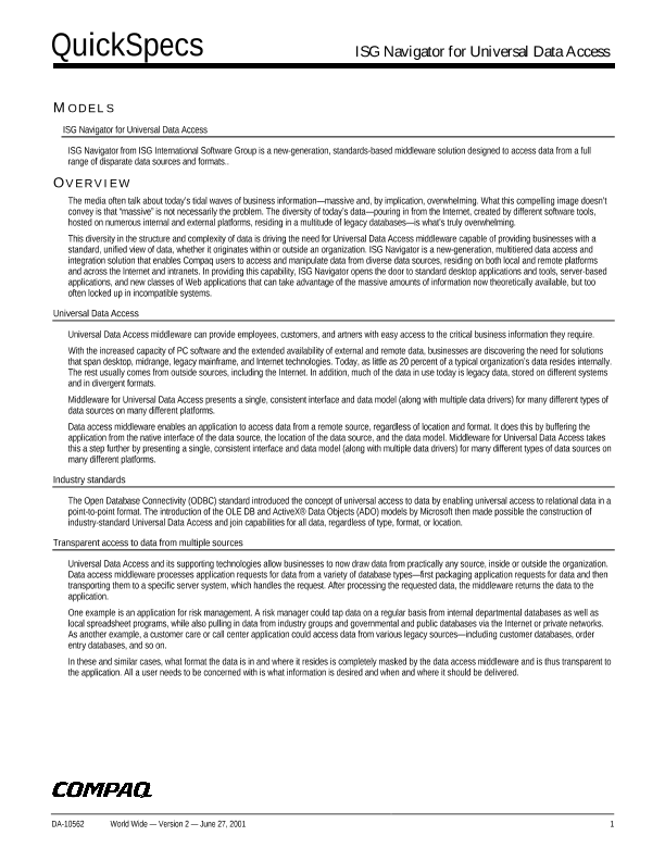 ISG Navigator for Universal Data Access thumbnail