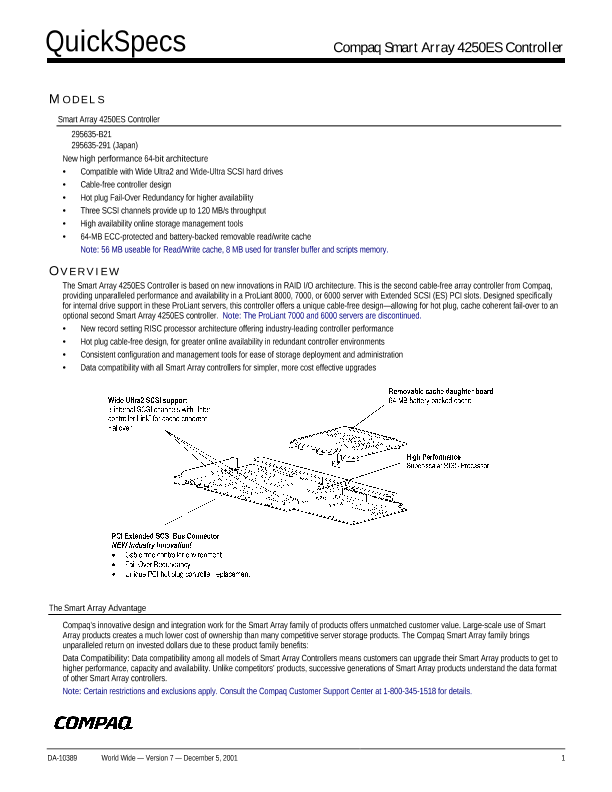 Compaq Smart Array 4250ES Controller thumbnail