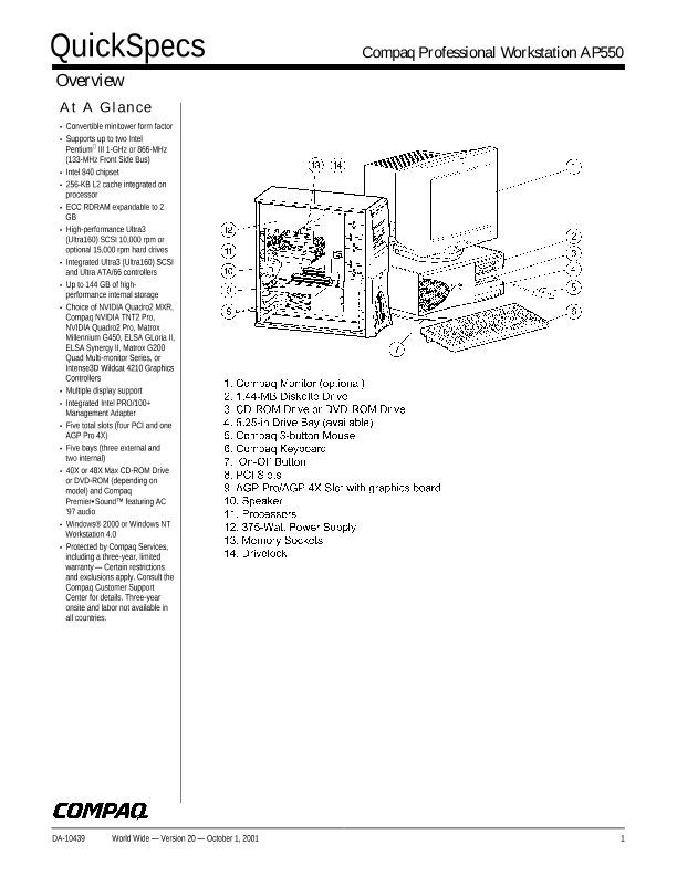 Compaq Professional Workstation AP550 thumbnail