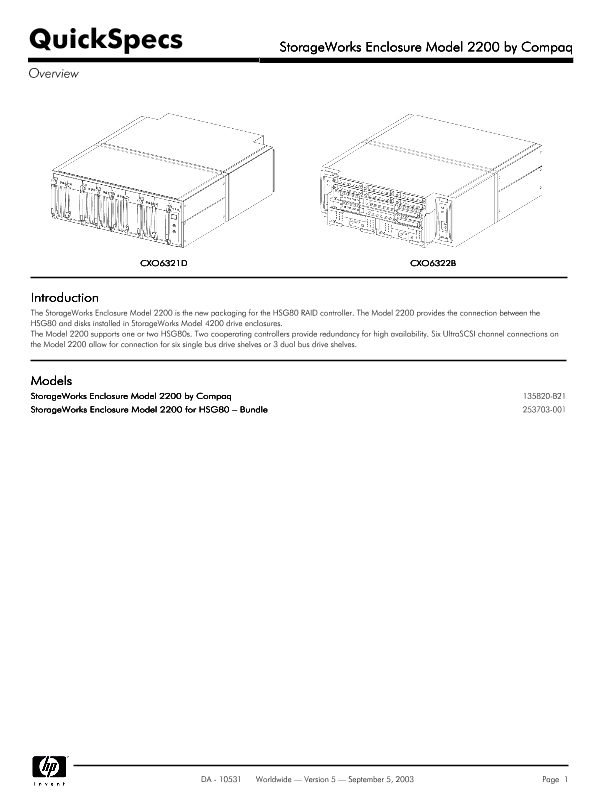 StorageWorks Enclosure Model 2200 by Compaq thumbnail
