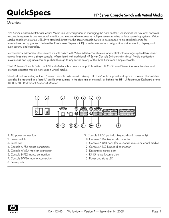 HP Server Console Switch with Virtual Media thumbnail