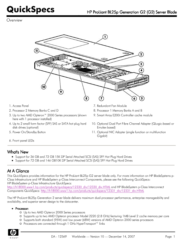 HP ProLiant BL25p Generation G2 Server Blade thumbnail