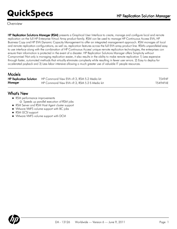 HP Replication Solution Manager thumbnail