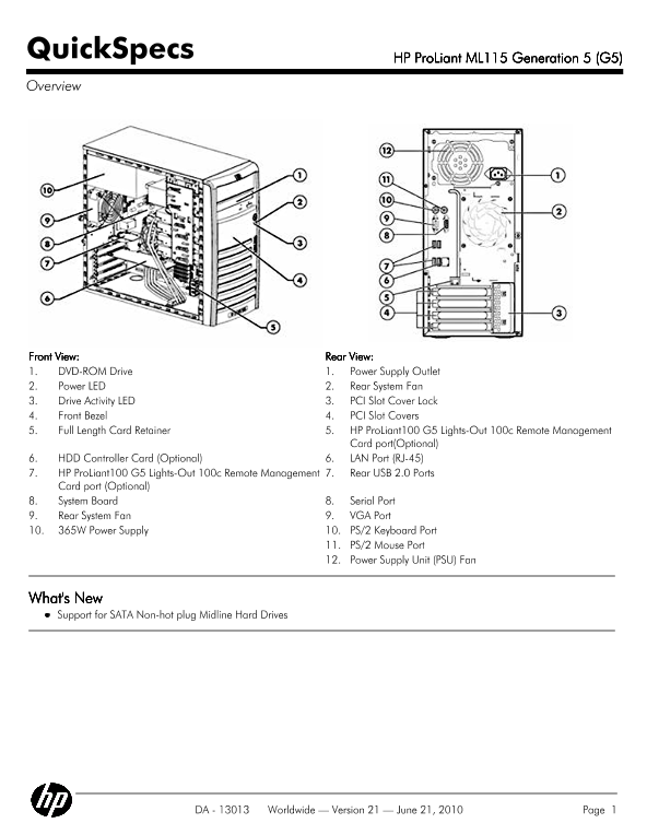 HP ProLiant ML115 Generation 5