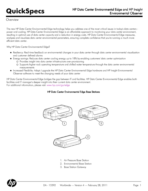 HP Data Center Environmental Edge and HP Insight Environmental Observer thumbnail