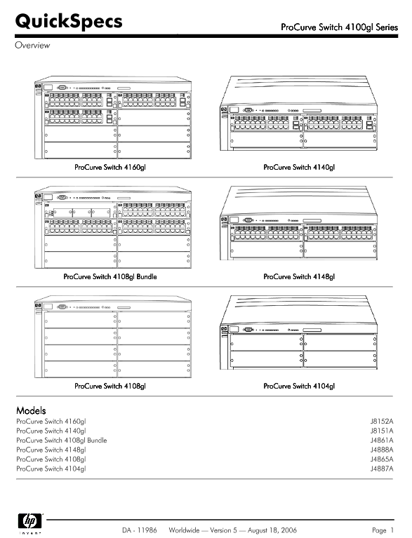 ProCurve Switch 4100gl Series thumbnail