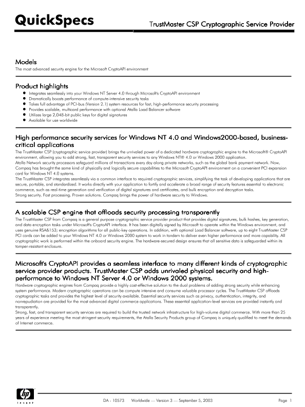TrustMaster CSP Cryptographic Service Provider thumbnail