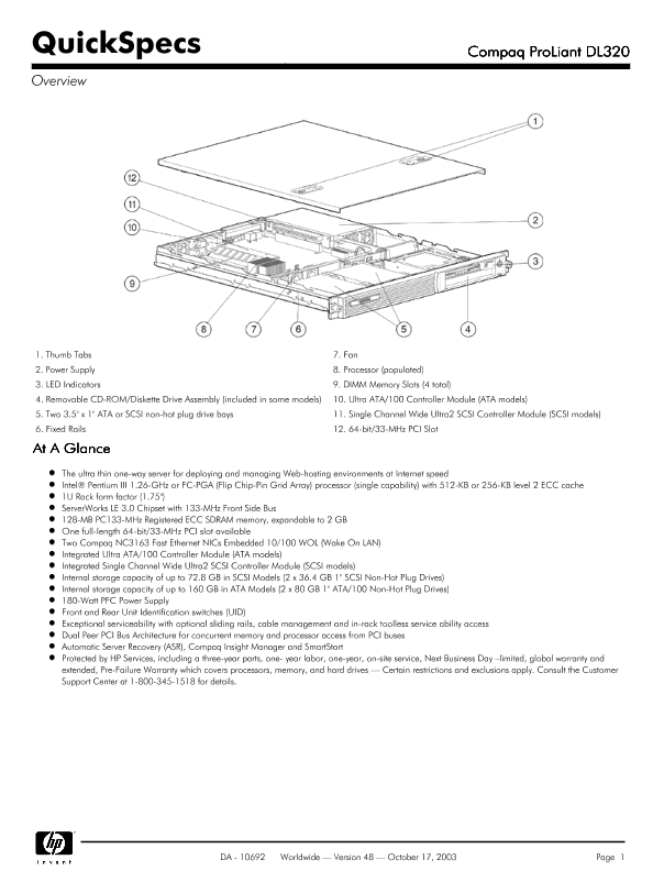 Compaq ProLiant DL320 thumbnail