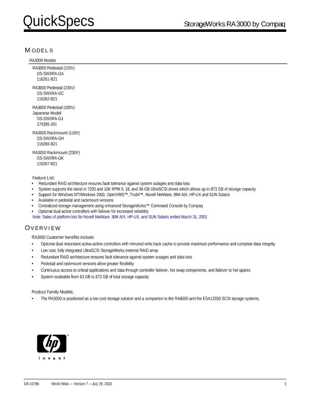 StorageWorks RA3000 by Compaq thumbnail