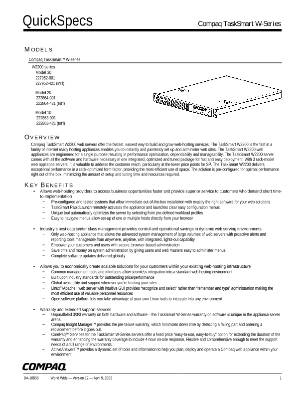 Compaq TaskSmart W-Series thumbnail