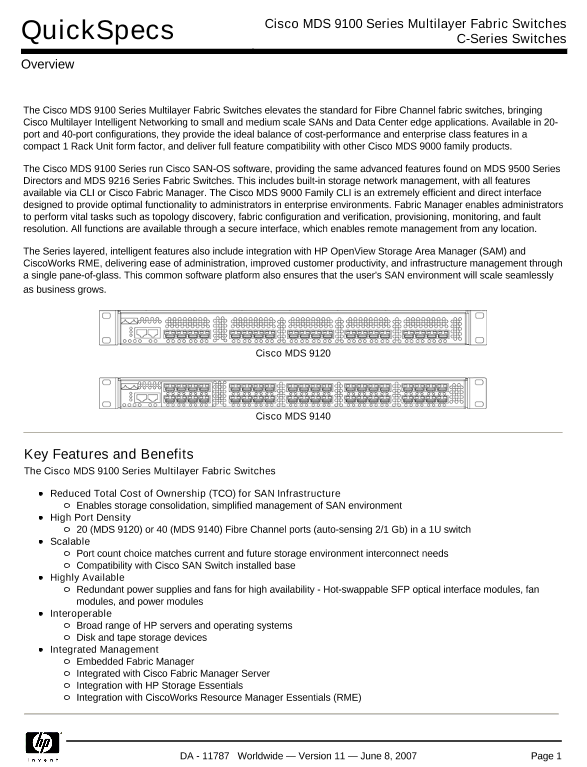 Cisco MDS 9100 Series Multilayer Fabric Switches thumbnail