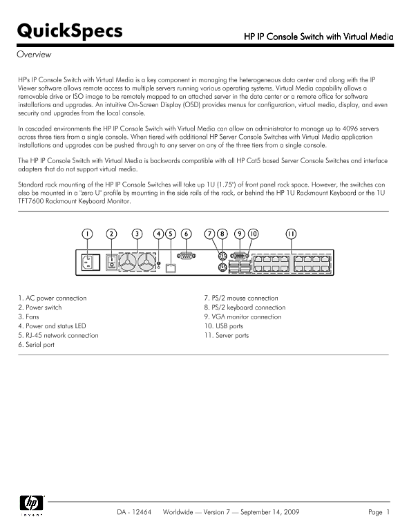 HP IP Console Switch with Virtual Media thumbnail