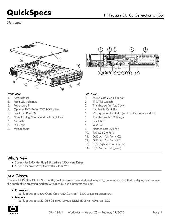 HP ProLiant DL185 Generation 5 thumbnail