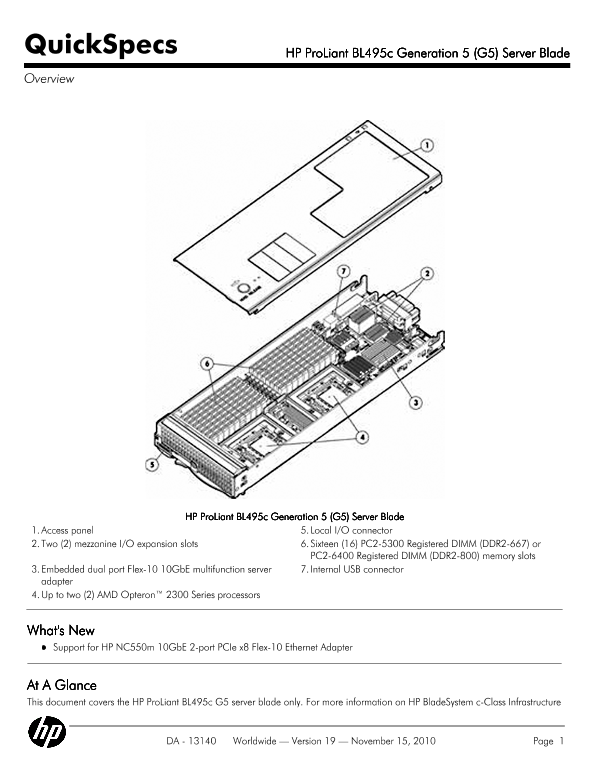 HP ProLiant BL495c Generation 5 (G5) Server Blade thumbnail
