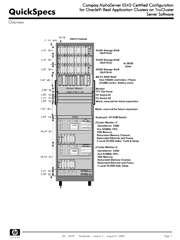 Compaq AlphaServer ES40 Certified Configuration for Oracle9i Real Application Clusters on TruCluster Server Software thumbnail