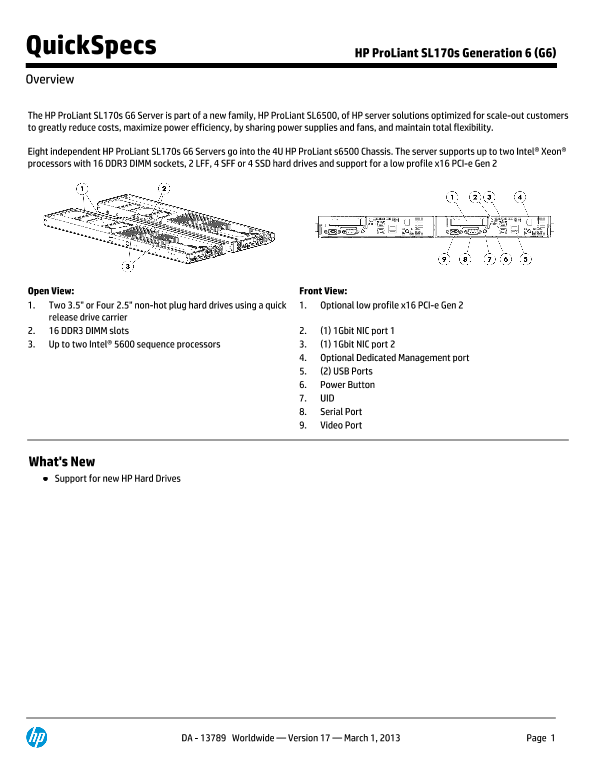 HP ProLiant SL170s Generation 6 (G6) thumbnail