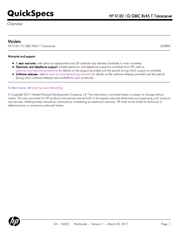 HP X120 1G GBIC RJ45 T Transceiver thumbnail
