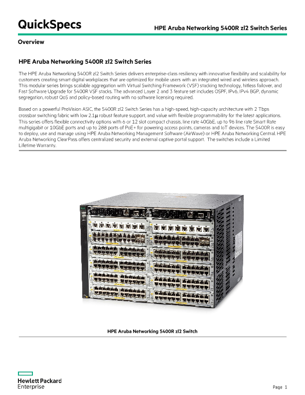 HPE Aruba Networking 5400R zl2 Switch Series