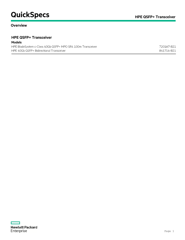 HPE QSFP+ Transceiver thumbnail