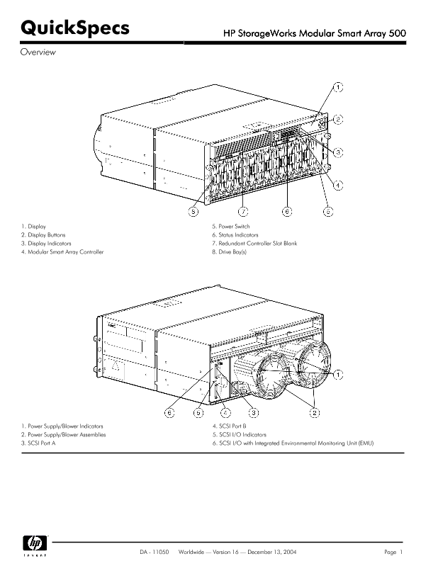 HP StorageWorks Modular Smart Array 500 thumbnail