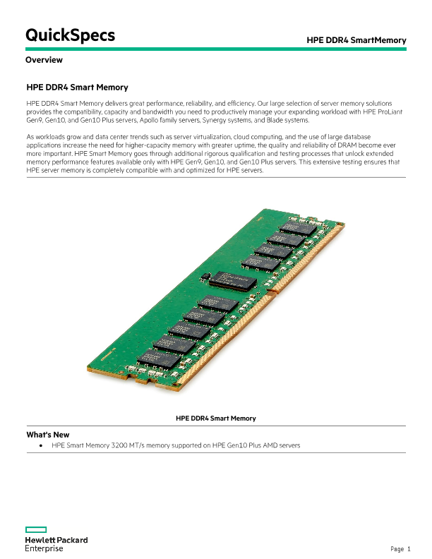 HPE DDR4 SmartMemory