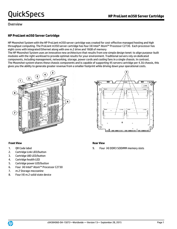 HP ProLiant m350 Server Cartridge thumbnail