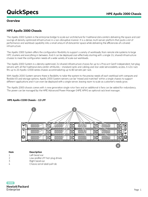 HPE Apollo 2000 Chassis thumbnail