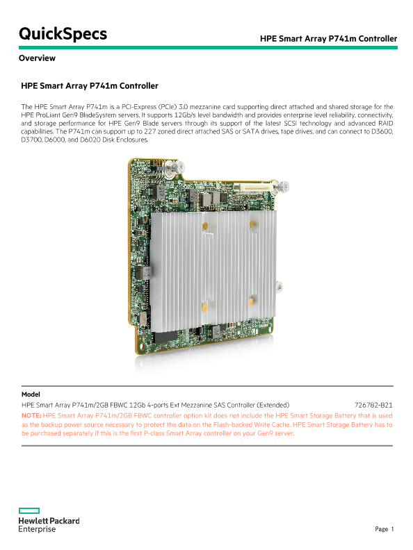 HPE Smart Array P741m controller thumbnail