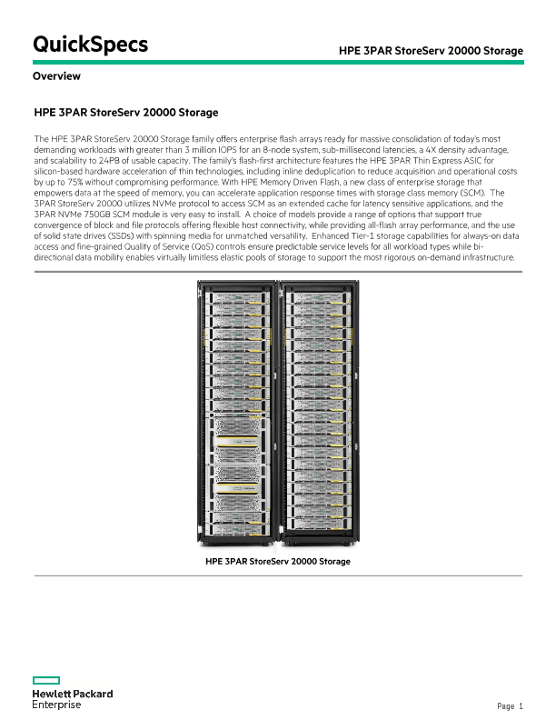 HPE 3PAR StoreServ 20000 Storage thumbnail