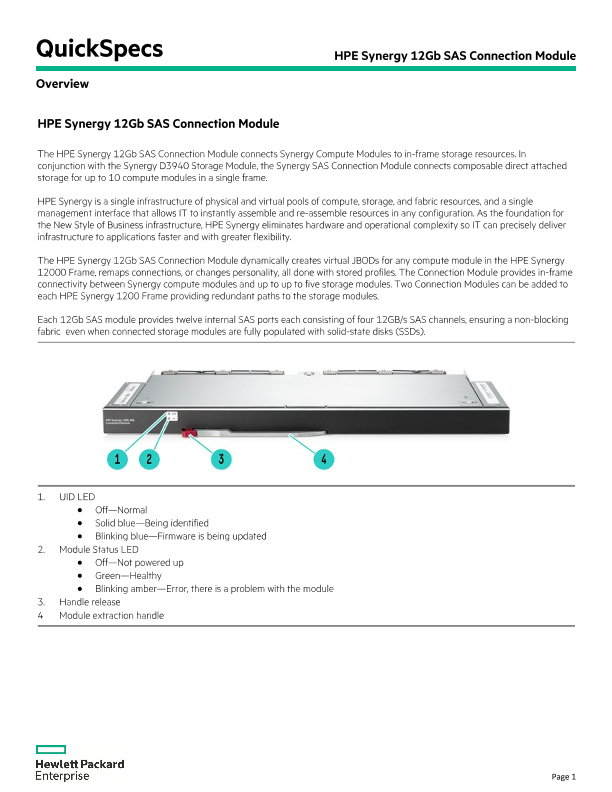 HPE Synergy 12Gb SAS Connection Module thumbnail