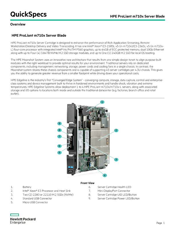 HPE ProLiant m710x Server Blade thumbnail